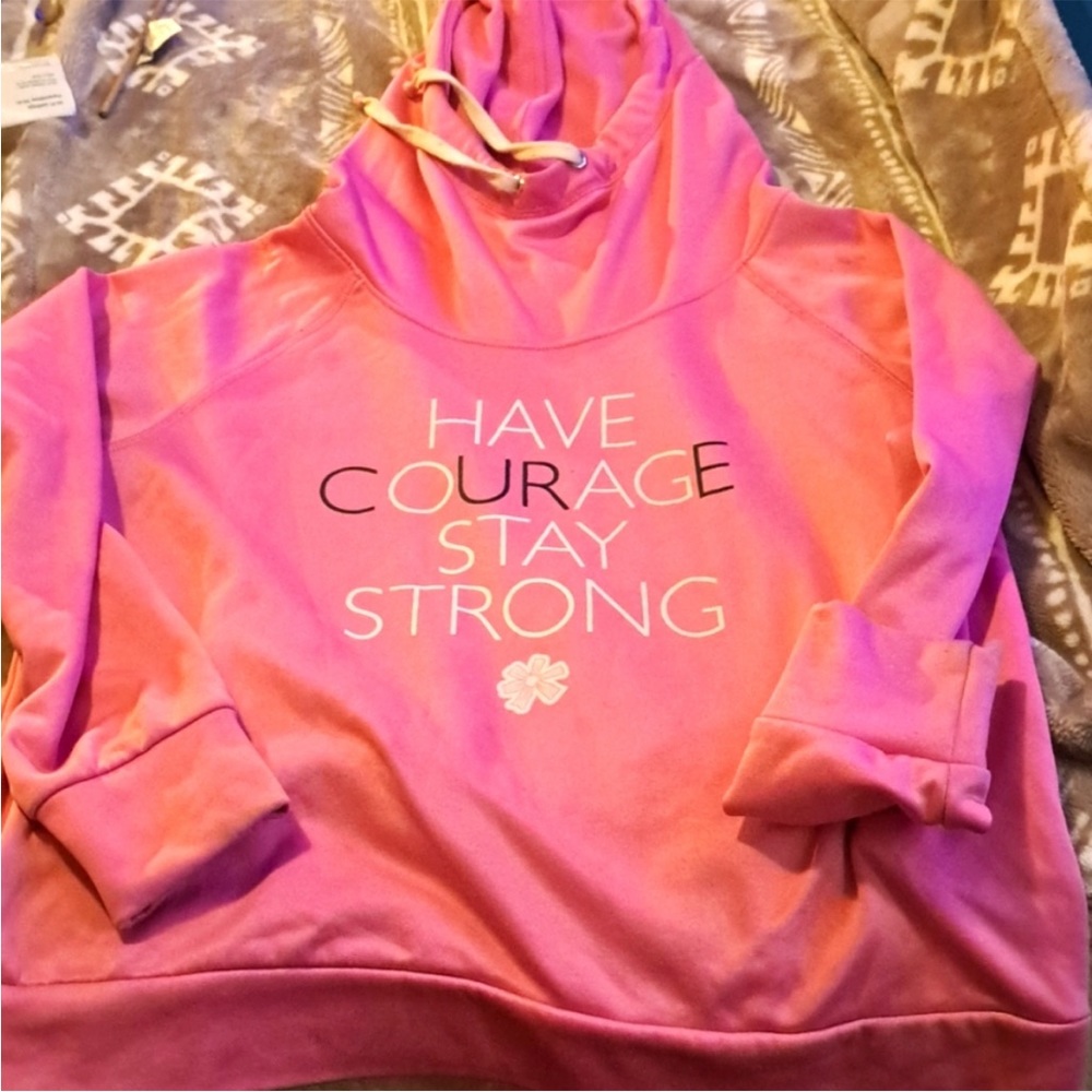 Pink hoodie large  Breast cancer awareness for the cure